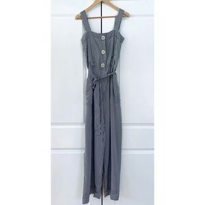 Oscar de la renta vintage silk jumpsuit wide leg striped size 6